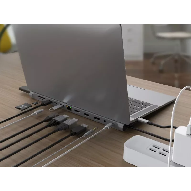 Conceptronic DONN17G Laptop-Dockingstation/Port-Replikator Kabelgebunden USB 3.2 Gen 1 (3.1 Gen 1) Type-C Grau