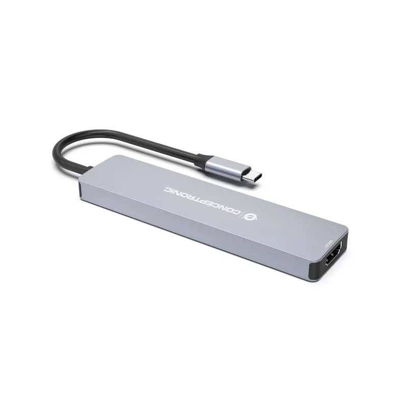 Conceptronic DONN19G 7-in-1 USB 3.2 Gen 1 Dockingstation, HDMI, USB-A 3.0 x 3, SD, TF/MicroSD, 100W USB PD