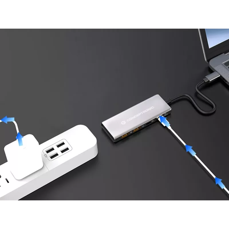 Conceptronic HUBBIES15G Schnittstellen-Hub USB 3.2 Gen 2 (3.1 Gen 2) Type-C 10000 Mbit/s Grau