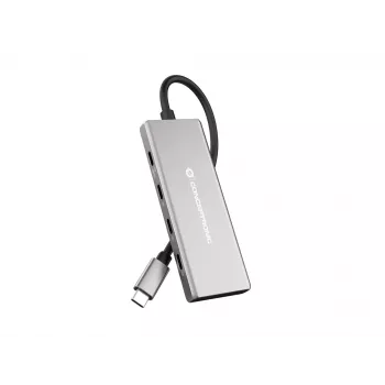 Conceptronic HUBBIES17G Schnittstellen-Hub USB 3.2 Gen 2 (3.1 Gen 2) Type-C 10000 Mbit/s Grau