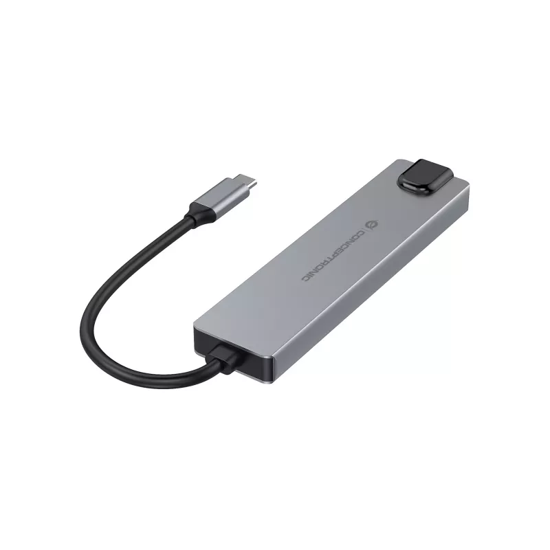 Conceptronic DONN29G 6-in-1 USB 3.2 Gen 2 Dockingstation, 4K60Hz HDMI, USB-A 10Gbps x 2, USB-C 10Gbps, GbE LAN, 140W USB PD 3.1