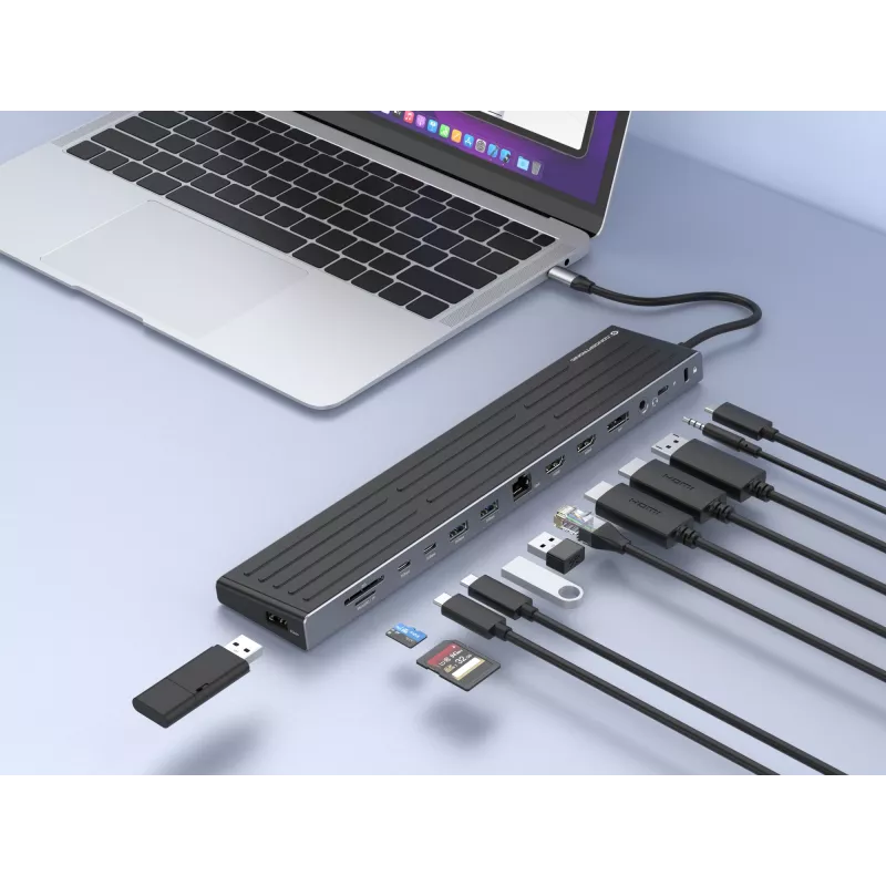 Dockingstation Conceptronic DONN32B 14-in-1 USB 3.2 Gen 1 HDMI DP