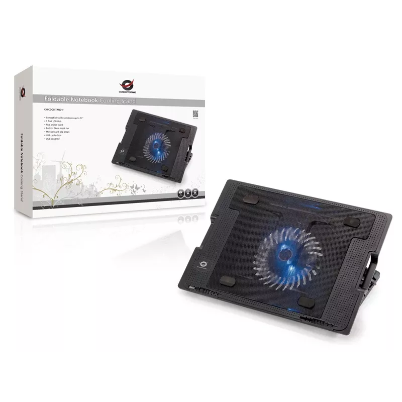 Conceptronic THANA Notebook-Kühlunterlage, geeignet für bis zu 17 Zoll, 1 Lüfter