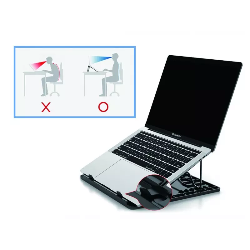 Conceptronic ERGO Laptop-Kühlständer Laptop-Ständer Schwarz 39,6 cm (15,6 Zoll)