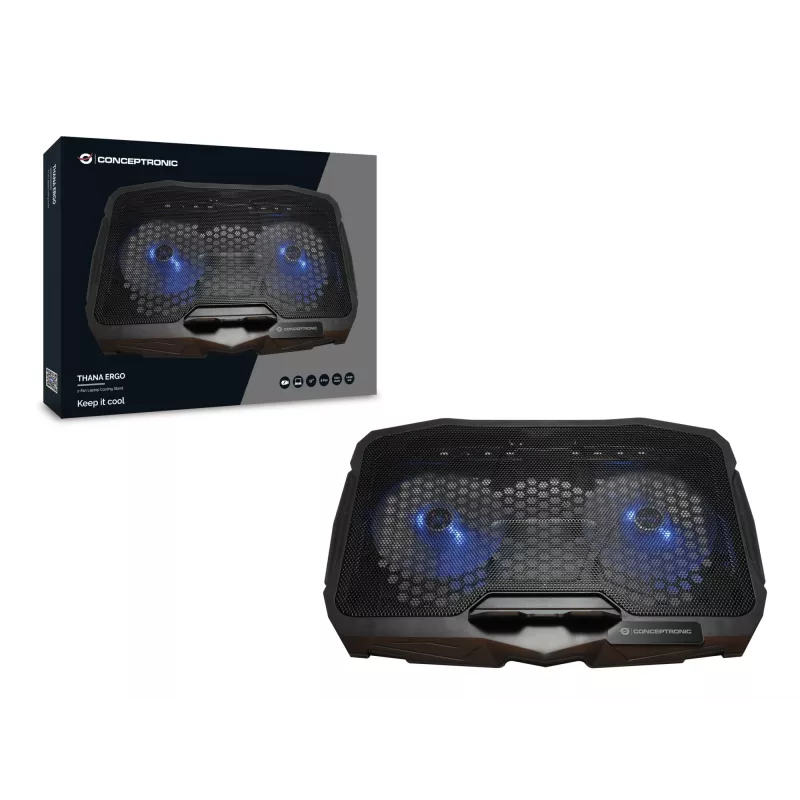 Conceptronic THANA07B Laptop-Kühlpad 43,2 cm (17 Zoll) Schwarz