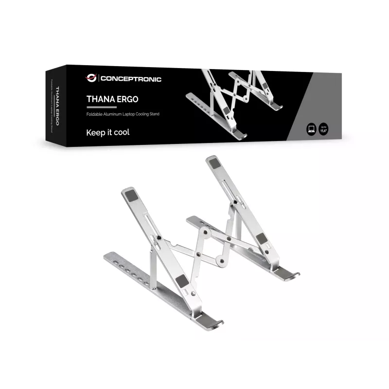 Conceptronic THANA04S ERGO Faltbarer Laptop-Kühlständer aus Aluminium