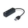 USB Hub Conceptronic HUBBIES 4-Port USB 3.0 Hub mit USB-C OTG Adapter