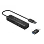 Conceptronic 4-Port USB 3.0 Aluminium Hub mit USB-C zu USB-A Adapter