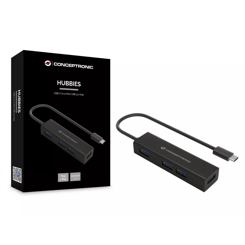 Conceptronic HUBBIES USB-C auf 4-Port USB 3.0 Hub