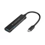Conceptronic HUBBIES 4-Port USB 3.0 Hub, 2 USB-C- und 2 USB-A-Anschlüsse, Aluminiumgehäuse, USB-C-Stecker