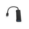 Conceptronic HUBBIES 4-Port USB 3.0 Hub, 2 USB-C- und 2 USB-A-Anschlüsse, Aluminiumgehäuse, USB-C-Stecker