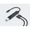 Conceptronic HUBBIES 4-Port USB 3.0 Hub, 2 USB-C- und 2 USB-A-Anschlüsse, Aluminiumgehäuse, USB-C-Stecker