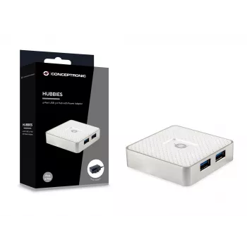 Conceptronic HUBBIES03W Schnittstellen-Hub USB 3.2 Gen 1 (3.1 Gen 1) Micro-B 5000 Mbit/s Weiß