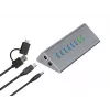 Conceptronic HUBBIES18G 10-in-1 60W USB 3.0 Hub-Charger-Kombination, 2-in-1 USB-C-USB-A-Kabel, USB 3.2 Gen 1