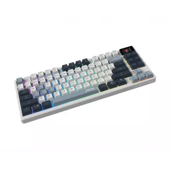 Tastatur MSI FORGE GK600 TKL WIRELESS SKY — Tenkeyless mechanisch, USB + Bluetooth, QWERTY UK Englisch, RGB, Blau/Weiß