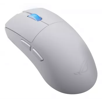 Gaming-Maus ASUS ROG Harpe II Ace, rechtshändig, optisch 42.000 DPI, RF Wireless + Bluetooth + USB Typ-A, 5 Tasten, weiß