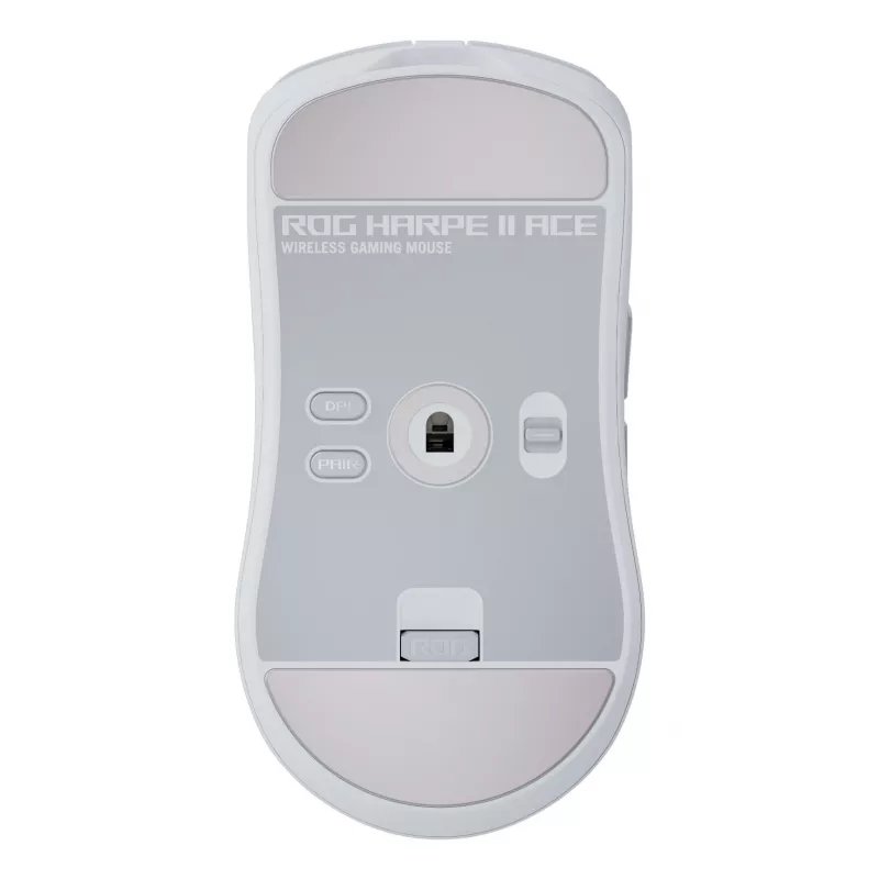Gaming-Maus ASUS ROG Harpe II Ace, rechtshändig, optisch 42.000 DPI, RF Wireless + Bluetooth + USB Typ-A, 5 Tasten, weiß