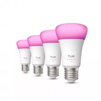 Smart-Birne Philips A60 E27, Bluetooth/Zigbee, 6 W, 810 lm, weiß, 4er-Pack