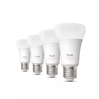 Smart-Birne Philips A60 E27, Bluetooth/Zigbee, 6 W, 810 lm, weiß, 4er-Pack
