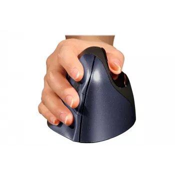 BakkerElkhuizen Evoluent 4 Wireless, Rechtshänder, Vertikales Design, Laser, RF Wireless, 2600 DPI, Schwarz, Blau