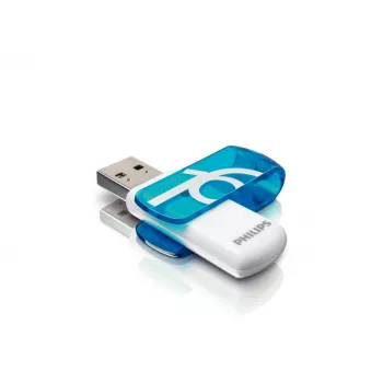 Philips USB-Stick FM16FD05B/00, 16 GB, USB Typ-A, 2.0, 14 MB/s, Drehbar, Blau, Weiß