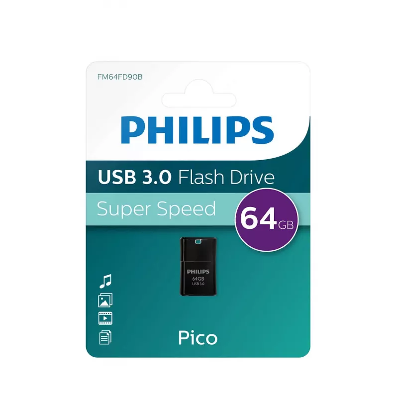 Philips Pico Edition 3.0 USB-Stick 64 GB USB Typ-A 3.2 Gen 1 (3.1 Gen 1) Schwarz