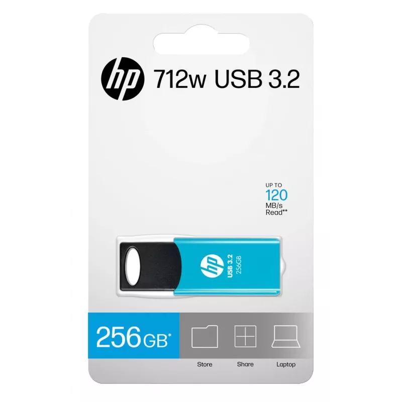 USB-Flash-Laufwerk HP 712w 256 GB USB Typ-A 3.2 Gen 1 (3.1 Gen 1) Blau — Slide-Formfaktor