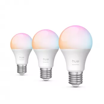 Philips Hue White and colour ambience Essential A60 – E27 smarte Lampe – 806 lm – 8W – 3er-Pack