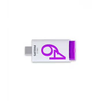 Philips Click USB-Flash-Laufwerk 64 GB USB Type-C 3.2 Gen 1 (3.1 Gen 1) Violett, Weiß
