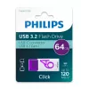 Philips Click USB-Flash-Laufwerk 64 GB USB Type-C 3.2 Gen 1 (3.1 Gen 1) Violett, Weiß