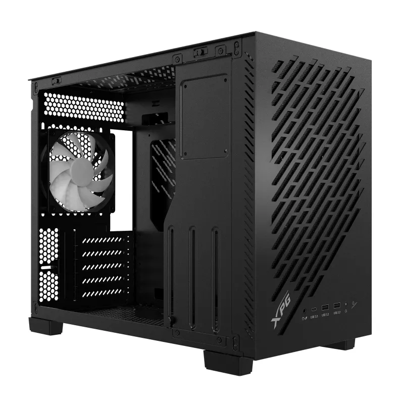 XPG VALOR AIR NANO MID-TOWER CHASSIS - Schwarz, Midi-Tower, PC, Schwarz, micro-ATX, Mini-ITX, SPCC, 17 cm