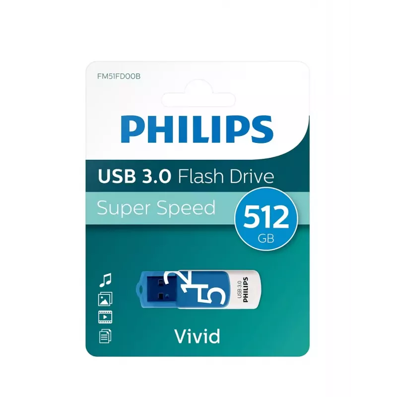 Philips FM51FD001B/00 USB-Stick 51 GB USB Typ-A 3.2 Gen 1 (3.1 Gen 1) Blau, Weiß