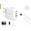 Conceptronic 3-Port 67W GaN USB PD Ladegerät mit USB-C Ladekabel, USB-C x 2, USB-A x 1, QC 3.0, PPS