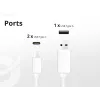 Conceptronic 3-Port 67W GaN USB PD Ladegerät mit USB-C Ladekabel, USB-C x 2, USB-A x 1, QC 3.0, PPS