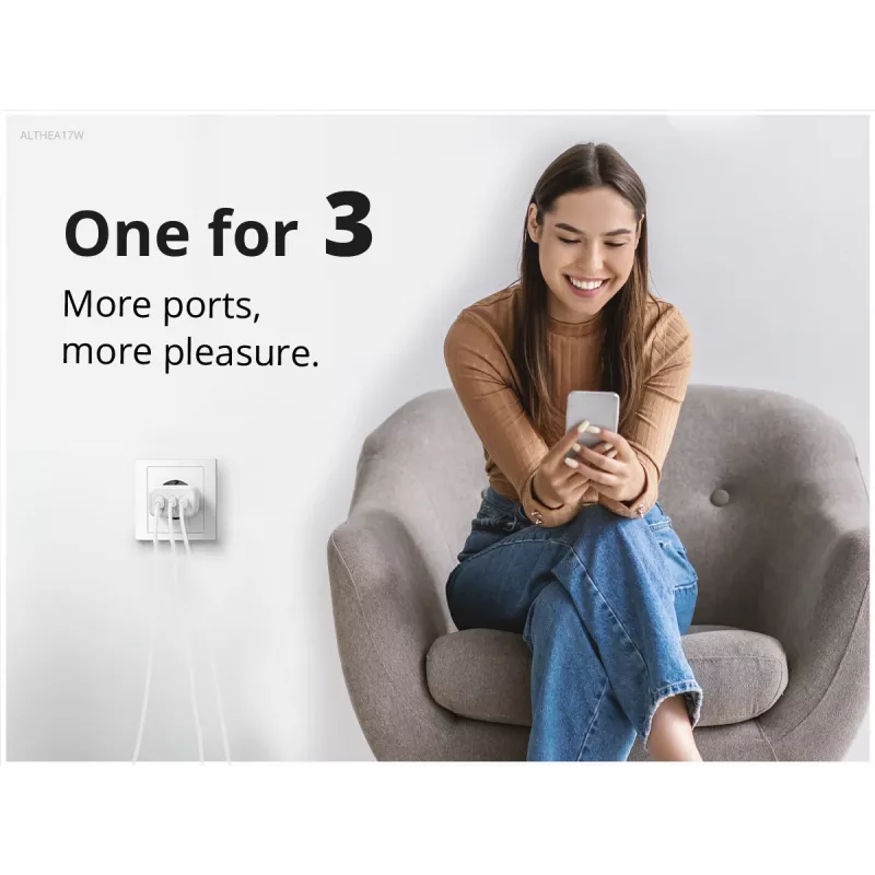 Conceptronic 3-Port 67W GaN USB PD Ladegerät mit USB-C Ladekabel, USB-C x 2, USB-A x 1, QC 3.0, PPS