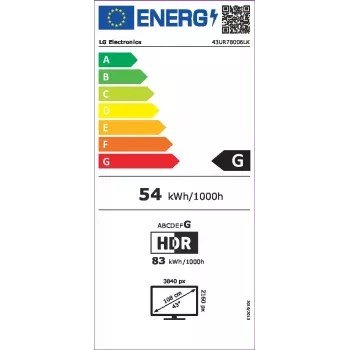 LG UHD 43UR78006LK 109,2 cm (43 Zoll) 4K Ultra HD Smart TV Wi-Fi Schwarz
