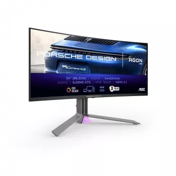 AOC Porsche PD34 Computer-Monitor 86,4 cm (34 Zoll) 3440 x 1440 Pixel Wide Quad HD QD-OLED Schwarz