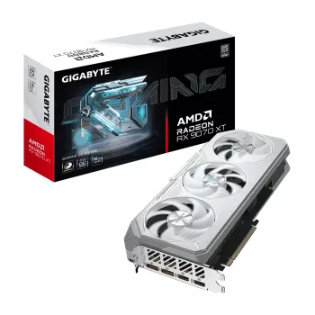 Grafikkarte GIGABYTE Radeon RX 9070 XT GAMING OC ICE 16 GB GDDR6 256-Bit PCIe 5.0 3-Lüfter weiß