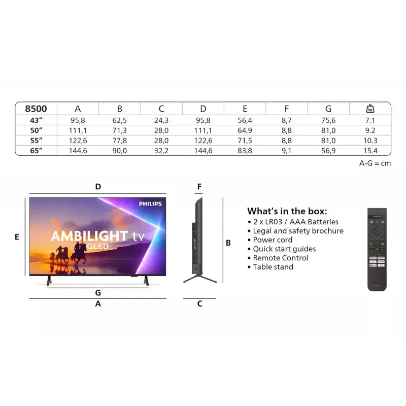 Philips 43PUS8500/12 TV 109,2 cm (43 Zoll) 4K Ultra HD Smart TV Wi-Fi Schwarz