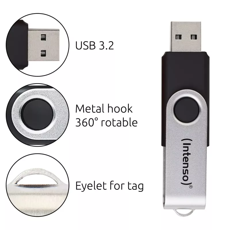 USB-Stick Intenso 128 GB USB-A 3.2 Gen 1x1 schwarz-silber