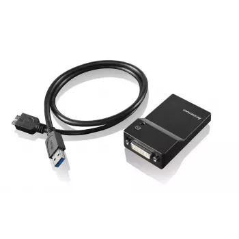 Lenovo USB 3.0 - DVI/VGA USB-Grafikadapter 2048 x 1152 Pixel Schwarz