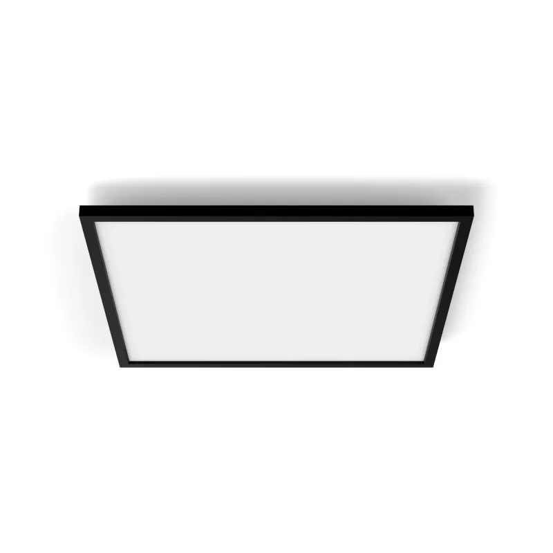 Smarte Deckenleuchte Philips Hue Aurelle Square Panel 600×600 mm, Bluetooth, 220–240V, 48 mm Tiefe, schwarz/weiß