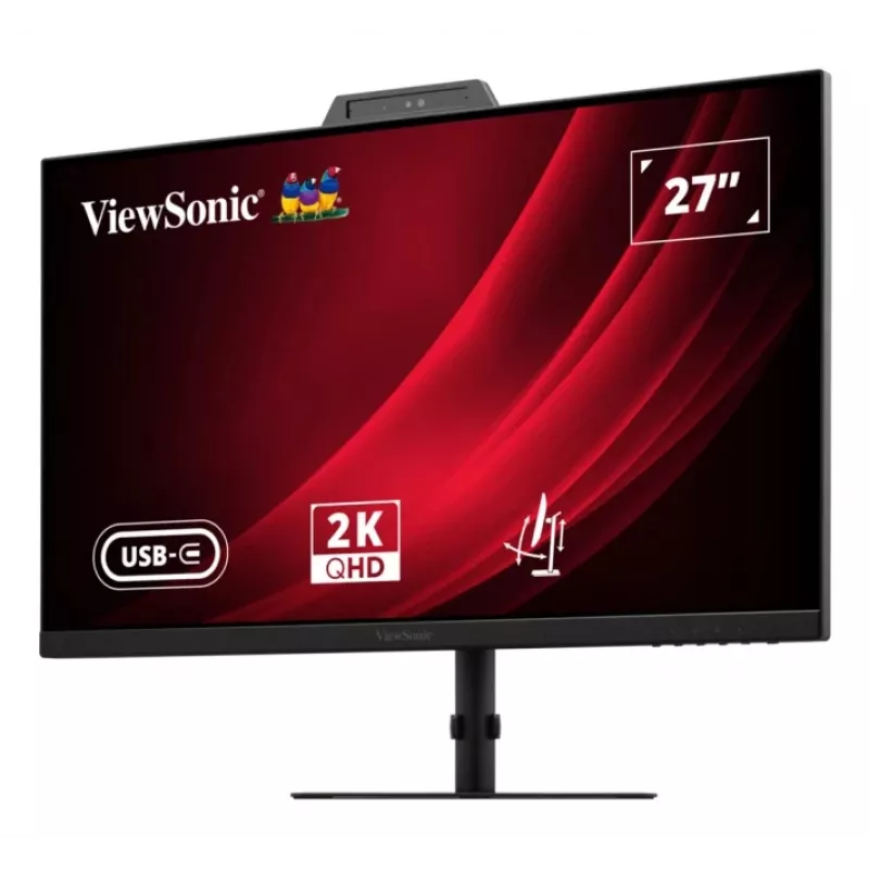 27 Zoll ViewSonic VG2741V-2K Computermonitor, 2560×1440 QHD, 4 ms, IPS/LCD, integrierte Lautsprecher, VESA, höhenverstellbar, schwarz