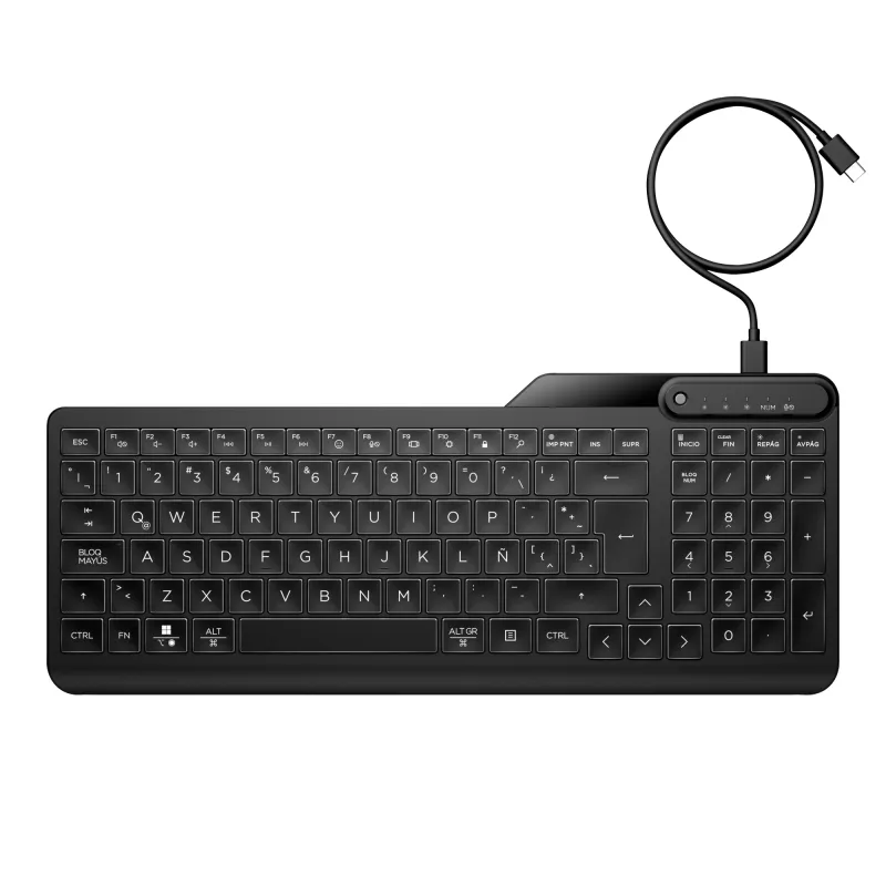 HP 400 Hintergrundbeleuchtete Kabelgebundene Tastatur Vollformat USB Schwarz