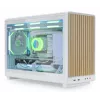 PC-Gehäuse Lian Li A3-mATX Micro Tower — Weiß mit Holz, unterstützt ATX/SFX/SFX-L-Netzteile, Micro-ATX/Micro-ITX, 1x 3,5 Zoll + 2x 2,5 Zoll