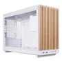 PC-Gehäuse Lian Li A3-mATX Micro Tower — Weiß mit Holz, unterstützt ATX/SFX/SFX-L-Netzteile, Micro-ATX/Micro-ITX, 1x 3,5 Zoll + 2x 2,5 Zoll