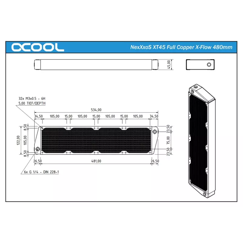 Kühlkörper Alphacool NexXxoS XT45 Full Copper X-Flow