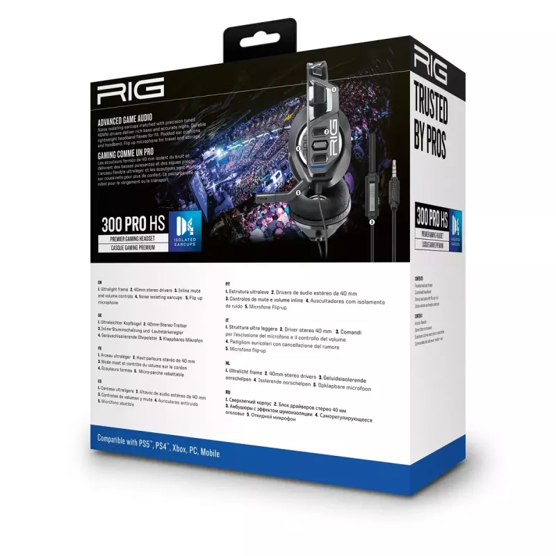 Nacon RIG 300 PRO HS Gaming-Headset, schwarz