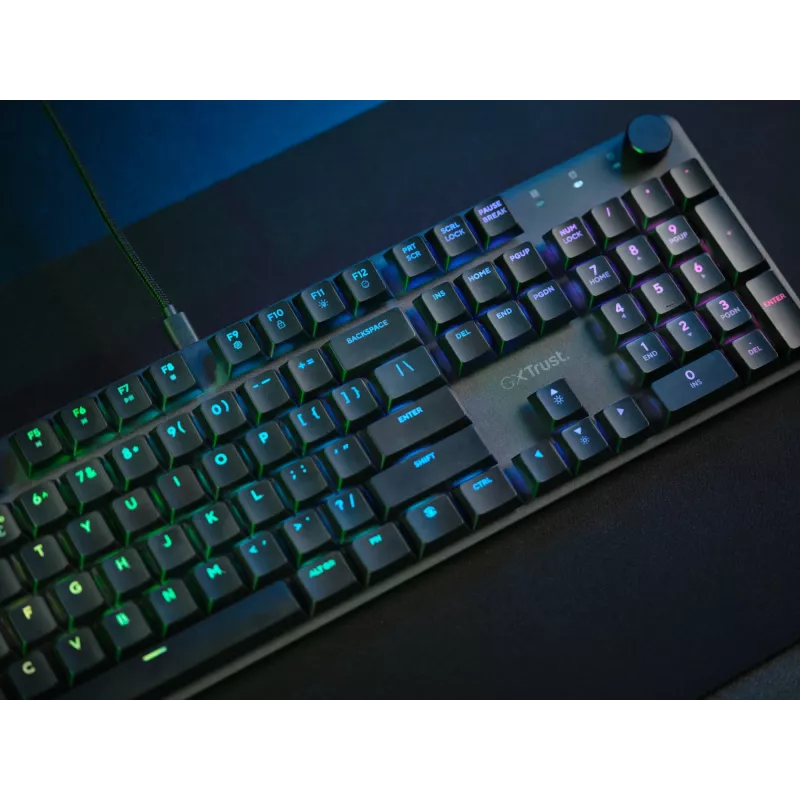 Mechanische Gaming-Tastatur TRUST GXT 866 TORIX USB Full-Size 104 Tasten QWERTY Schwarz RGB
