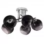 Pendelleuchte ActiveJet AJE-PALOMA 5P, 5×E27 40W, silberner Rahmen, schwarzes Glas, IP20, 460×250×460 mm